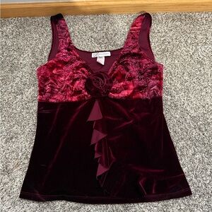 Dress Barn Burgundy Velvet Tank Top